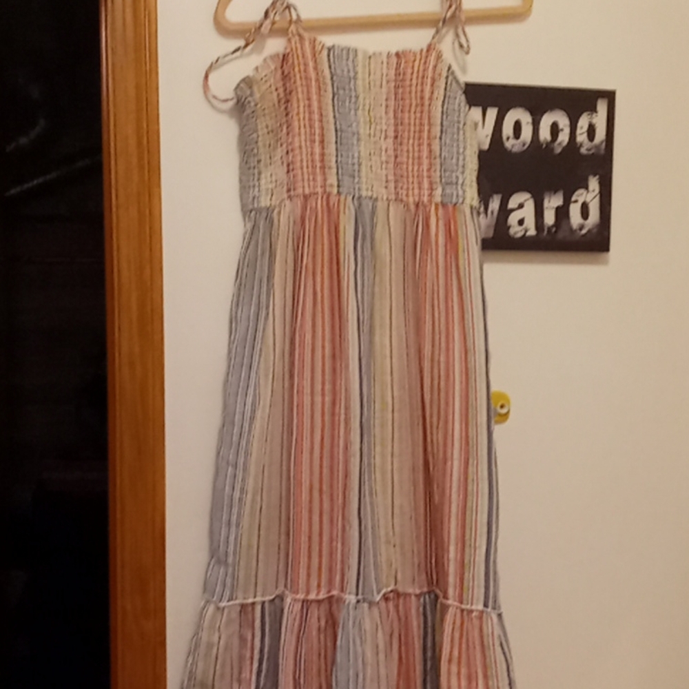 Striped summer long dress
